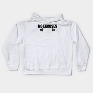 No Excuses - Gym Motivation Fitness Kids Hoodie